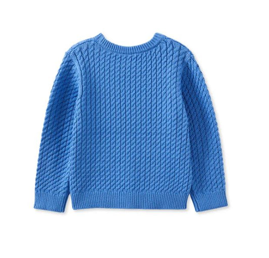 Blue Cable Knit Jumper