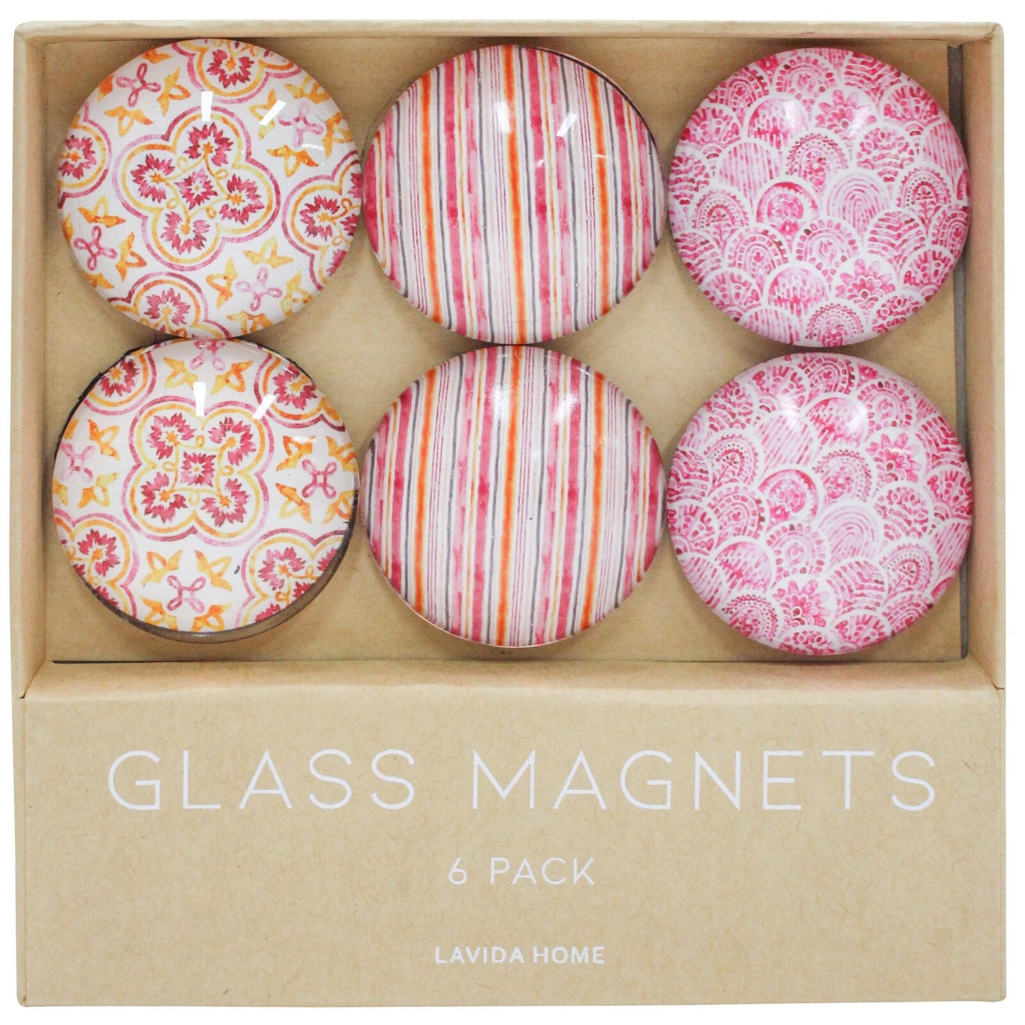 Glass Magnets 6k - Pink Boho