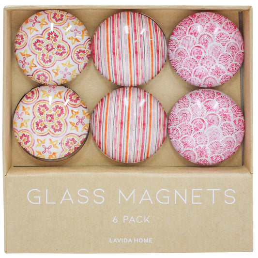 Glass Magnets 6k - Pink Boho
