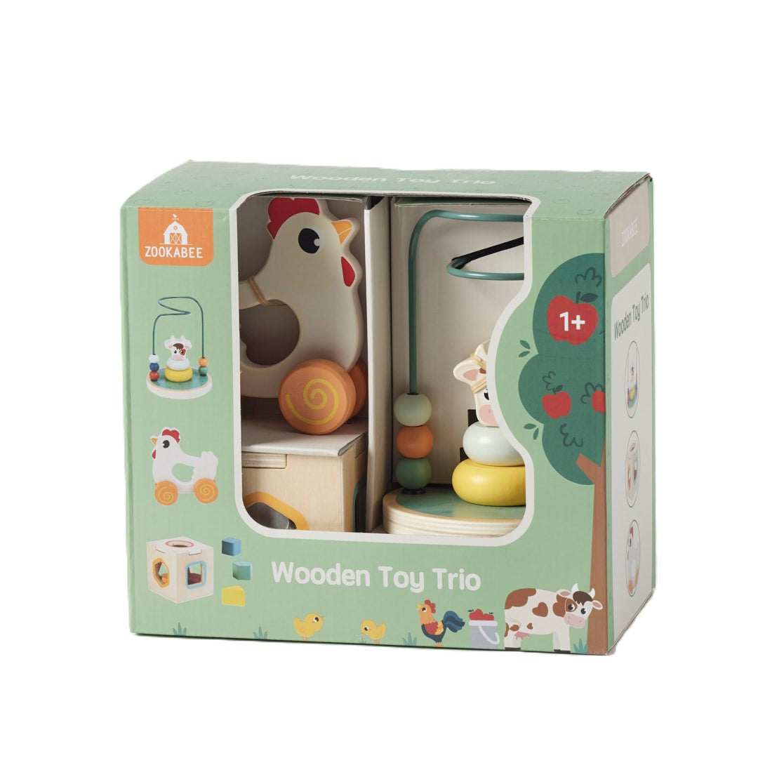 3 in 1 Wooden Farm Animals