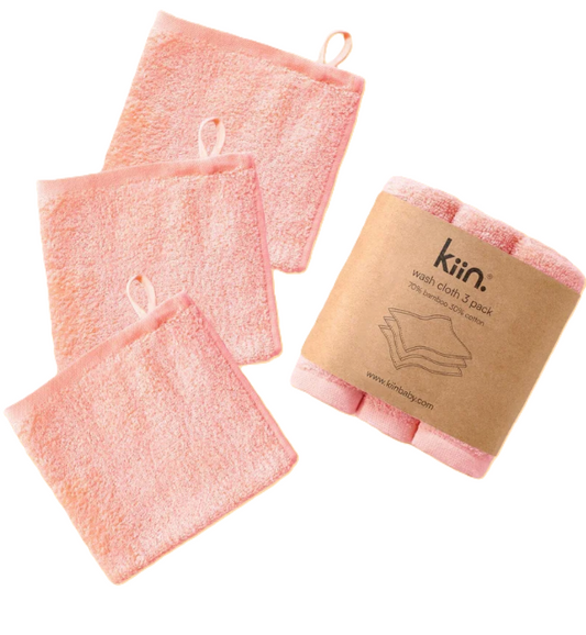 3pk Wash Cloth - Pink