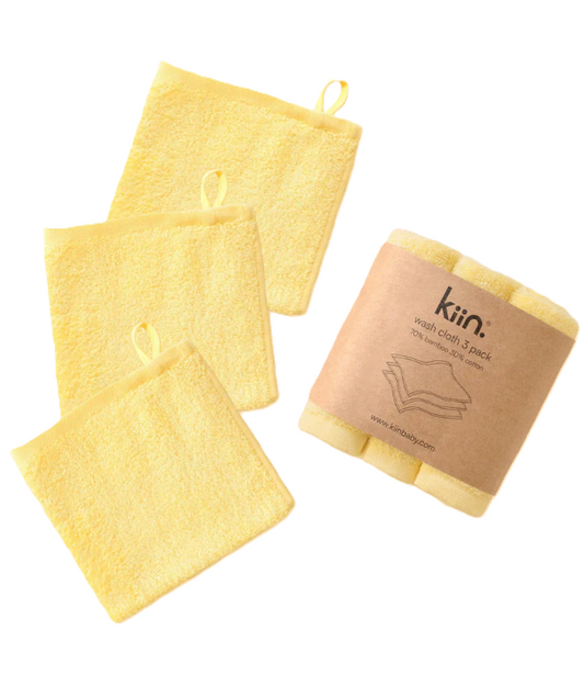 3pk Wash Cloth - Buttercup