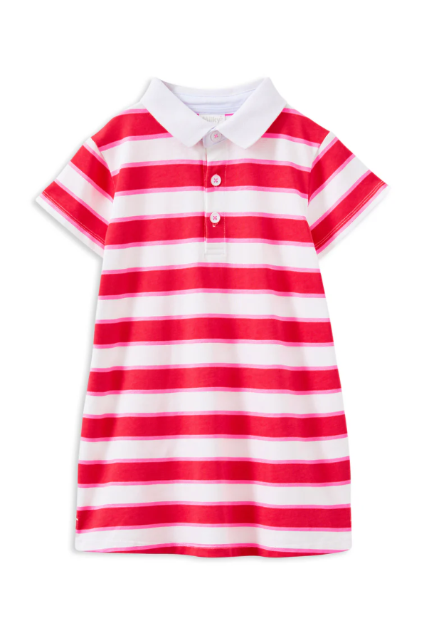 Pink & Red Stripe Rugby Dress