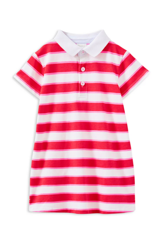 Pink & Red Stripe Rugby Dress