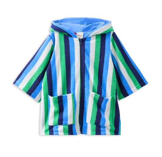 Blue Green Terry Toweling Cover Up
