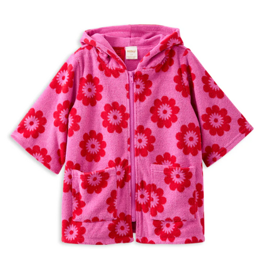 Red Pink Terry Toweling Cover Up