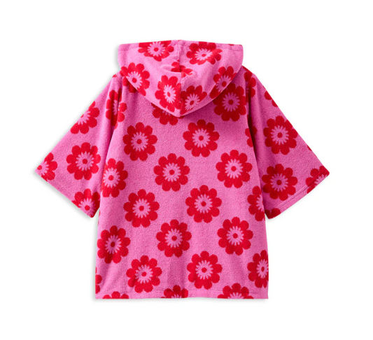 Red Pink Terry Toweling Cover Up