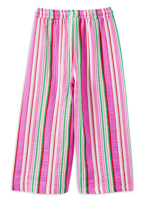 Pink Stripe Crinkle Pants