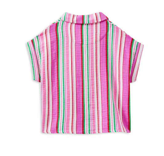 Pink Stripe Crinkle Shirt