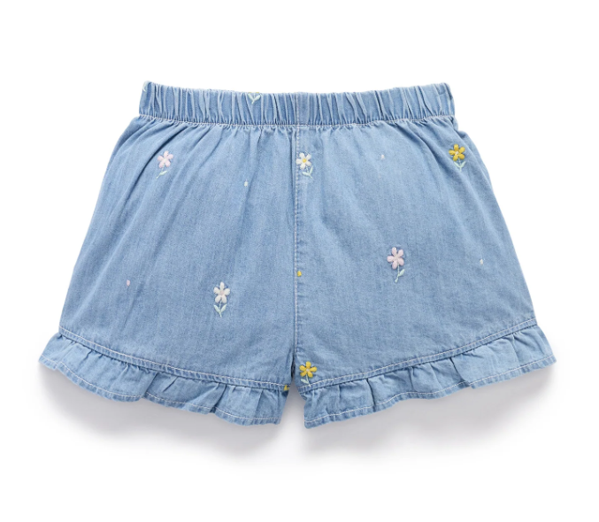 Daisy Embroidered Shorts