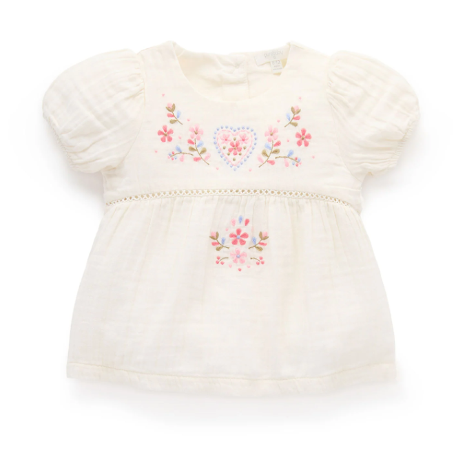 Cloud Floral Embroidered Top