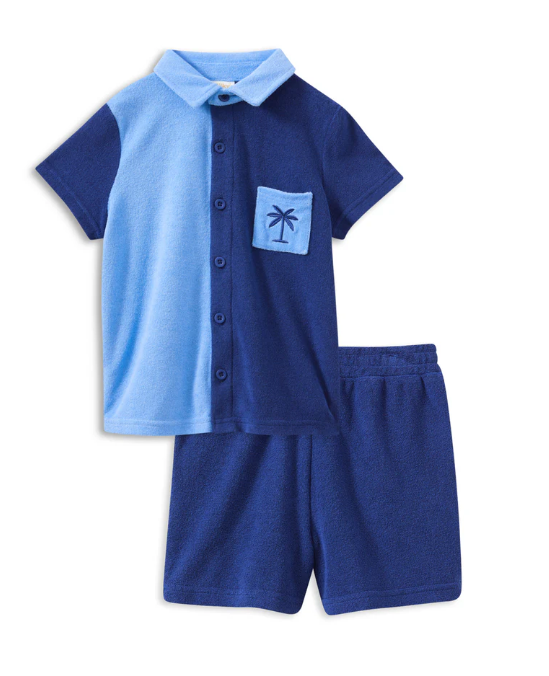 Palm Blue Terry Towelling Set