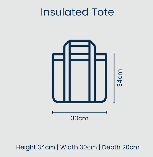 Medium Insulated Tote - Blue Palm