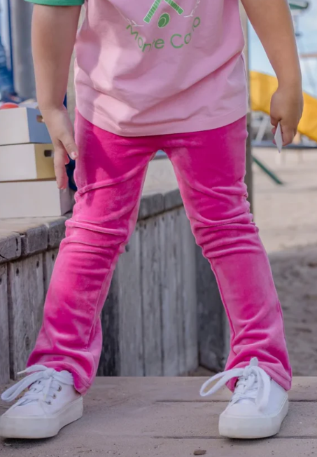 Pink Velour Flares