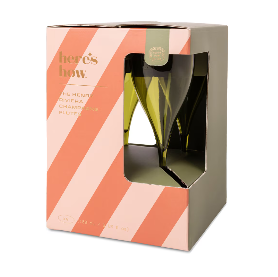 Olive Champagne Glasses Set of 4