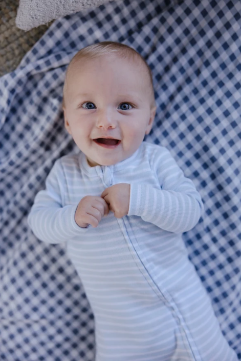 Mist Zip Stripe Romper