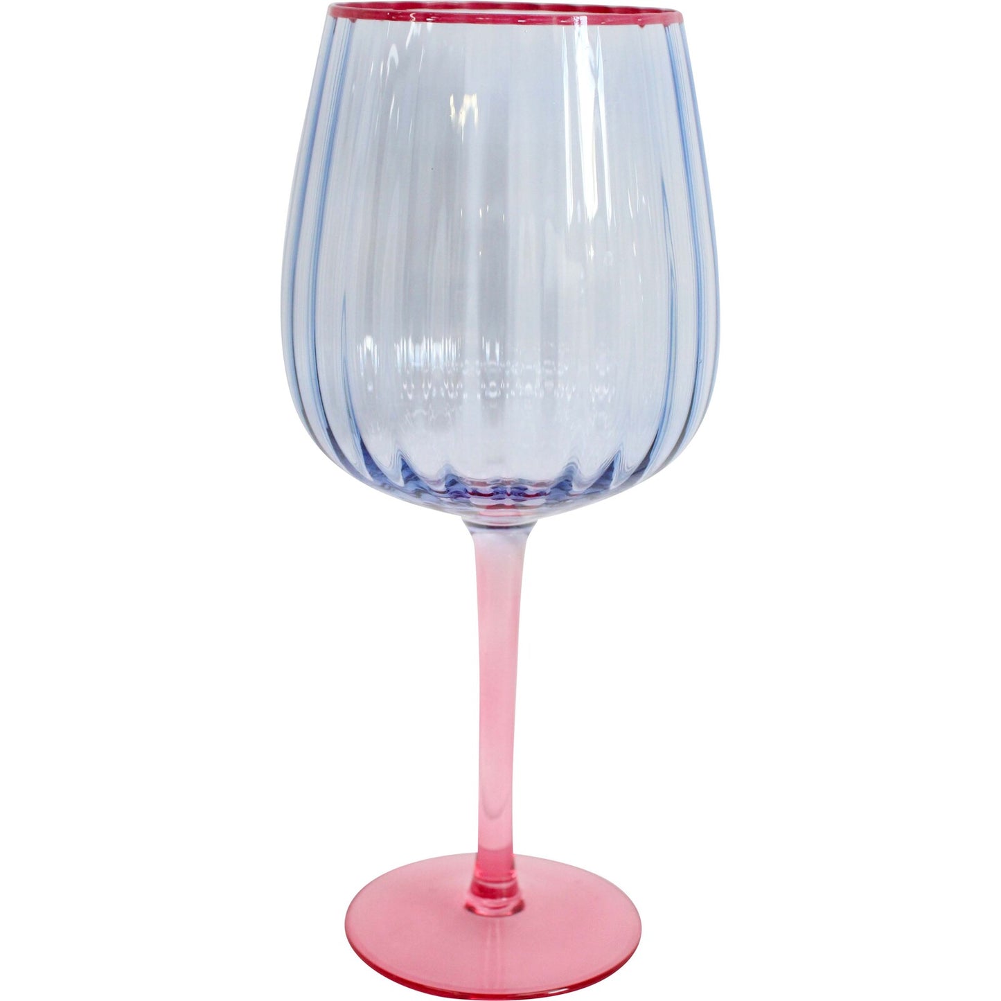 Blue & Pink Wine Glass