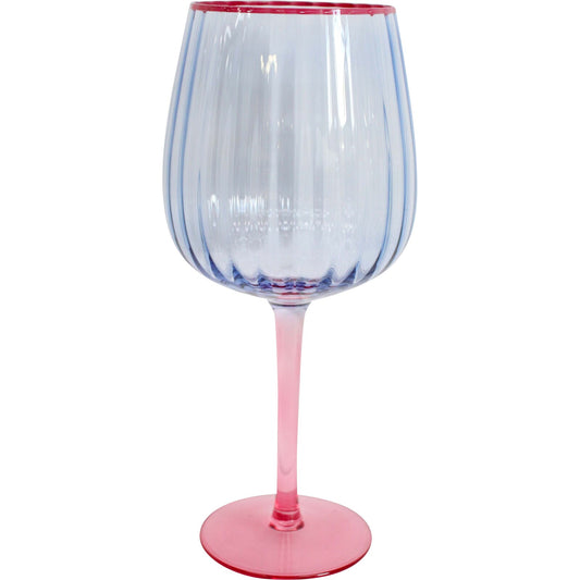 Blue & Pink Wine Glass