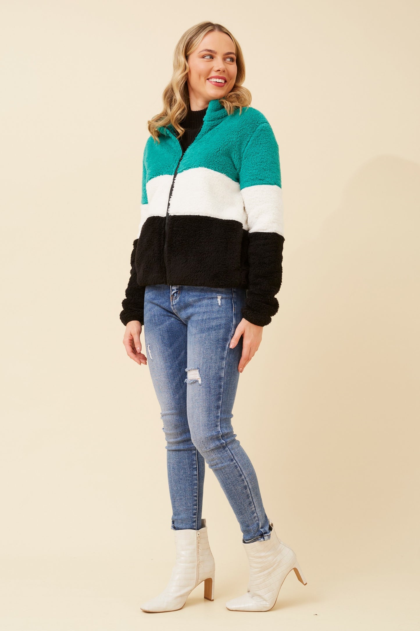 Azaya Green Teddy Jacket