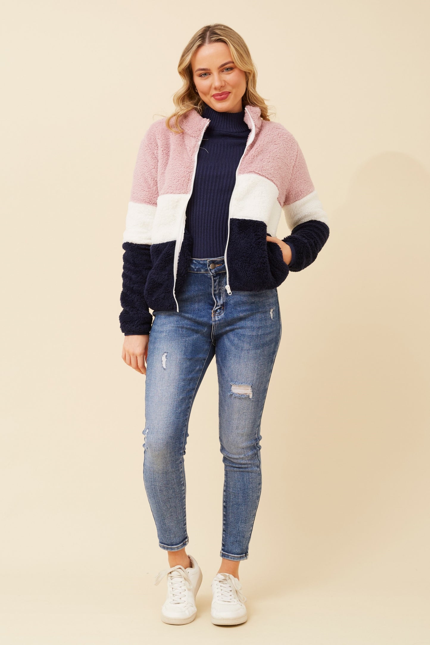 Azaya Pink Teddy Jacket
