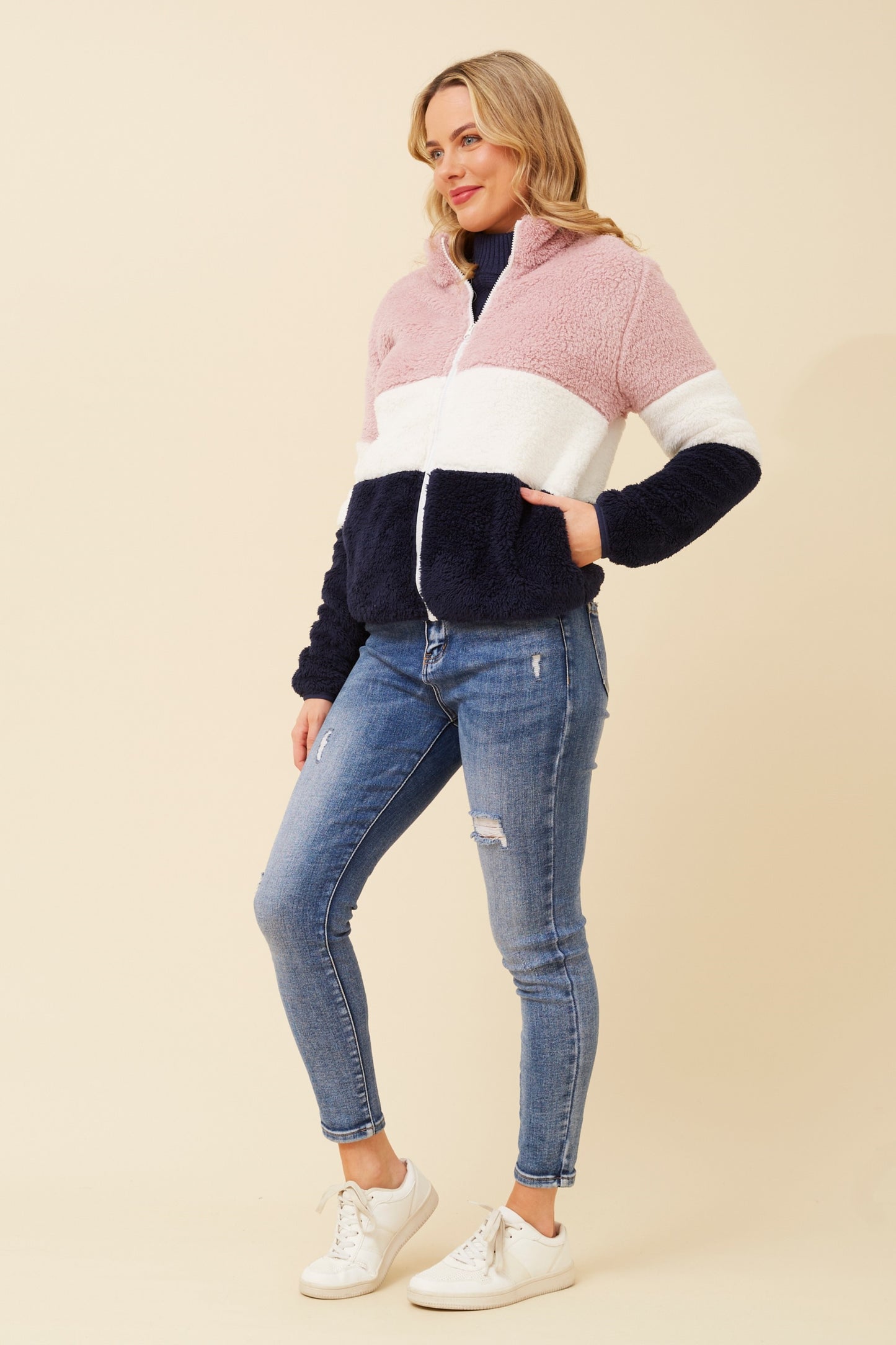 Azaya Pink Teddy Jacket