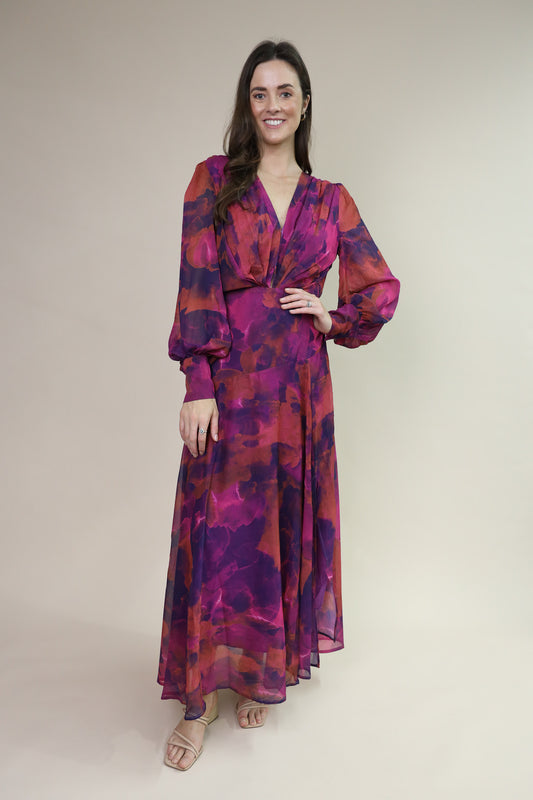 Marlie Purple Floral Maxi Dress