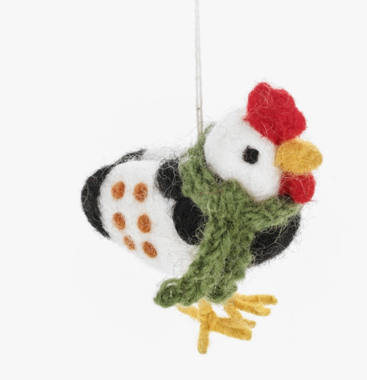 Clara the Chicken Felt Ornament