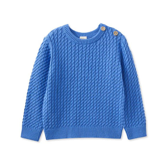 Blue Cable Knit Jumper