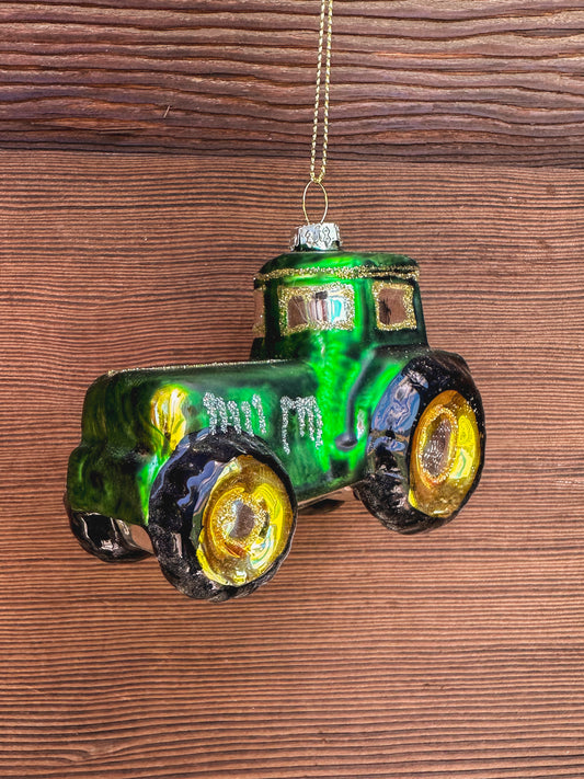 Green Tractor Christmas Ornament