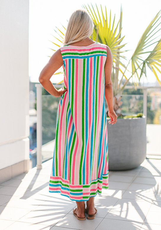 Adelyn Bright Stripe Dress