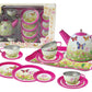 Pink Butterfly Tin Tea Set