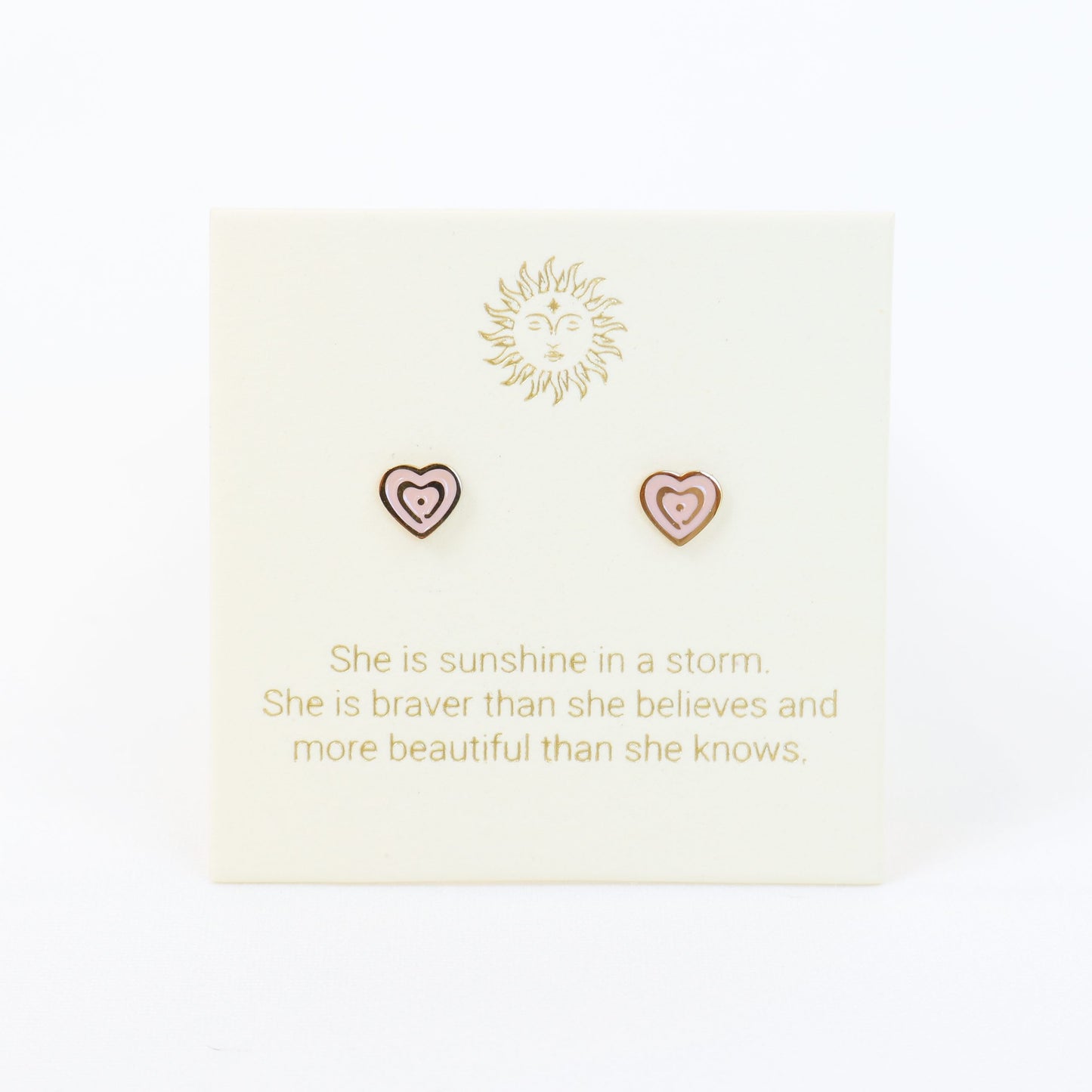 Lunamei Pink Heart Studs