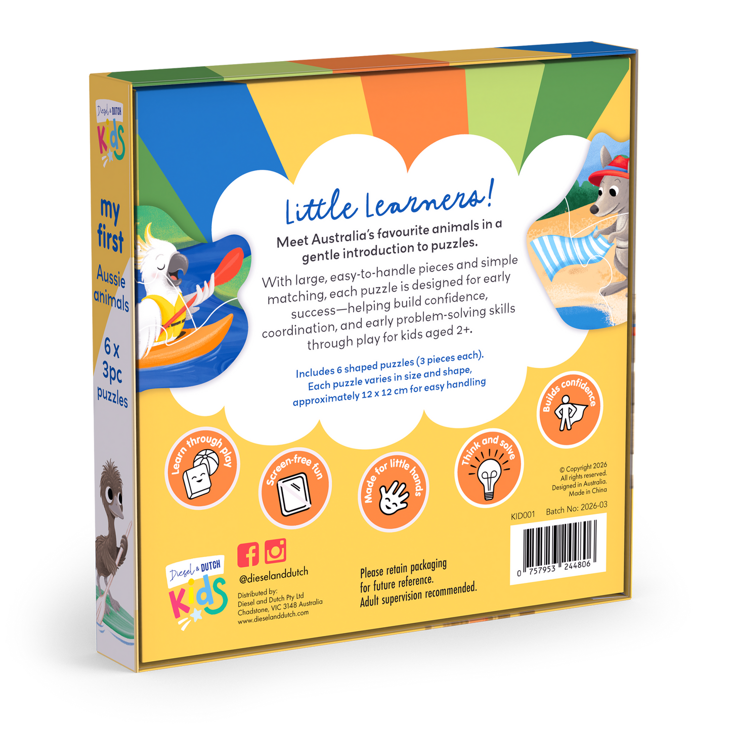 Asutralian Animals 3pce Puzzle Set