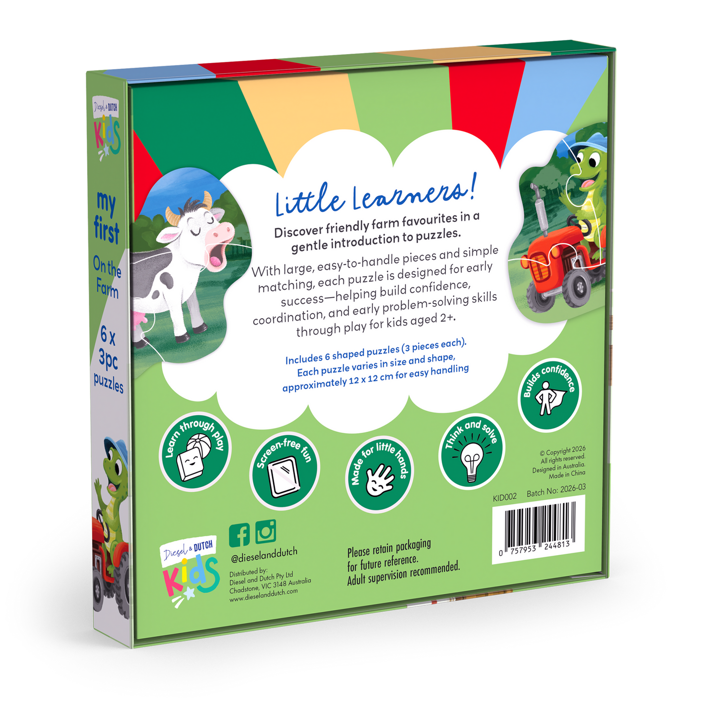 On the Farm 3pce Puzzle Set