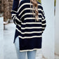 Jolene Navy & Cream Stripe Turtleneck Knit