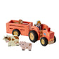 Wooden Farm Tractor & Trailer Set