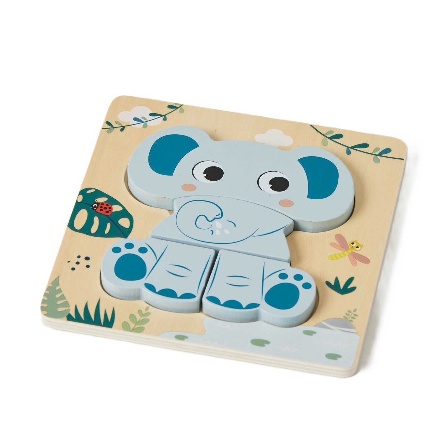 Wooden Elephant Puzzle 4pce