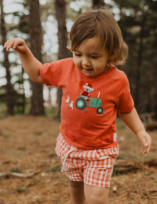 Christmas Red Shirt with Tractor