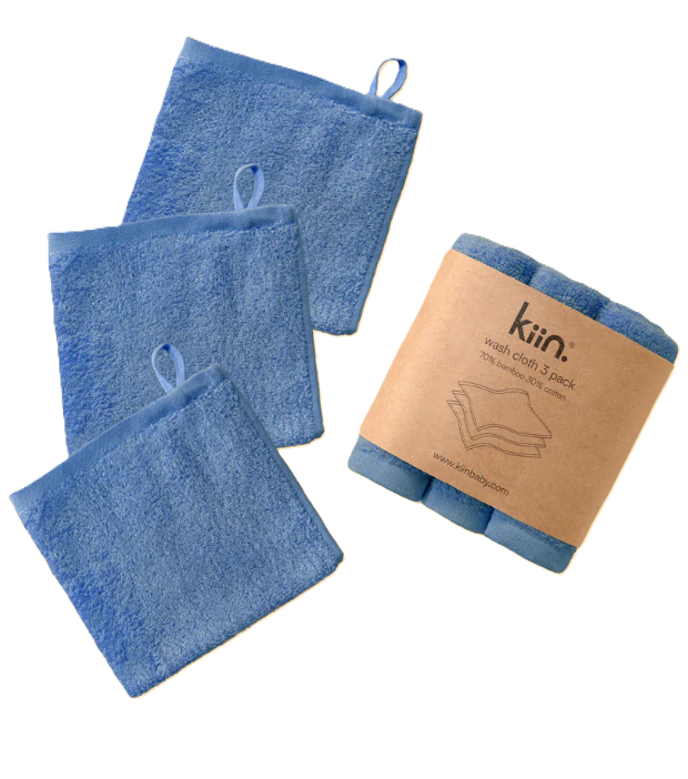 3pk Wash Cloth - Blue