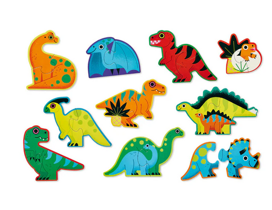 Lets Begin 10 2pce Puzzles - Dinosaurs