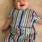 Blue Stripe Crinkle Romper