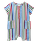 Blue Stripe Crinkle Romper