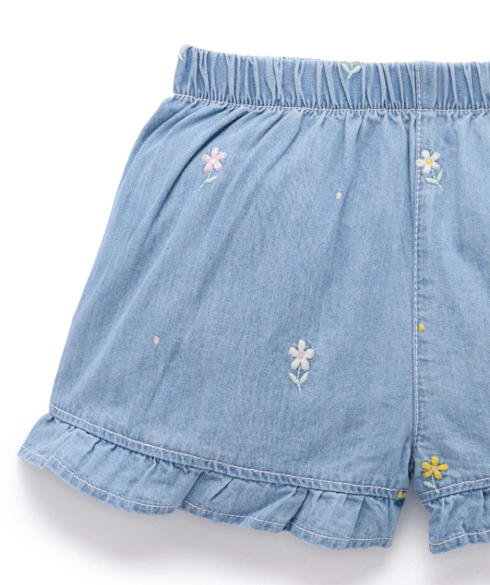 Daisy Embroidered Shorts