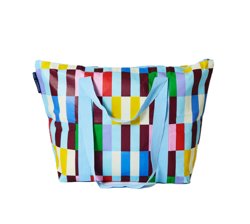 Zip Medium Tote - Multi Stripe