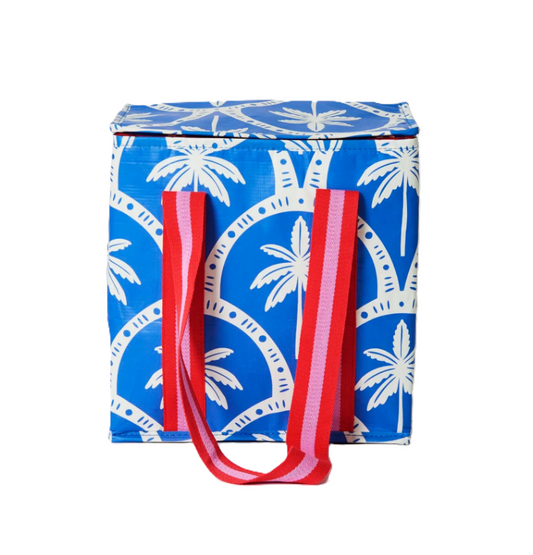 Medium Insulated Tote - Blue Palm