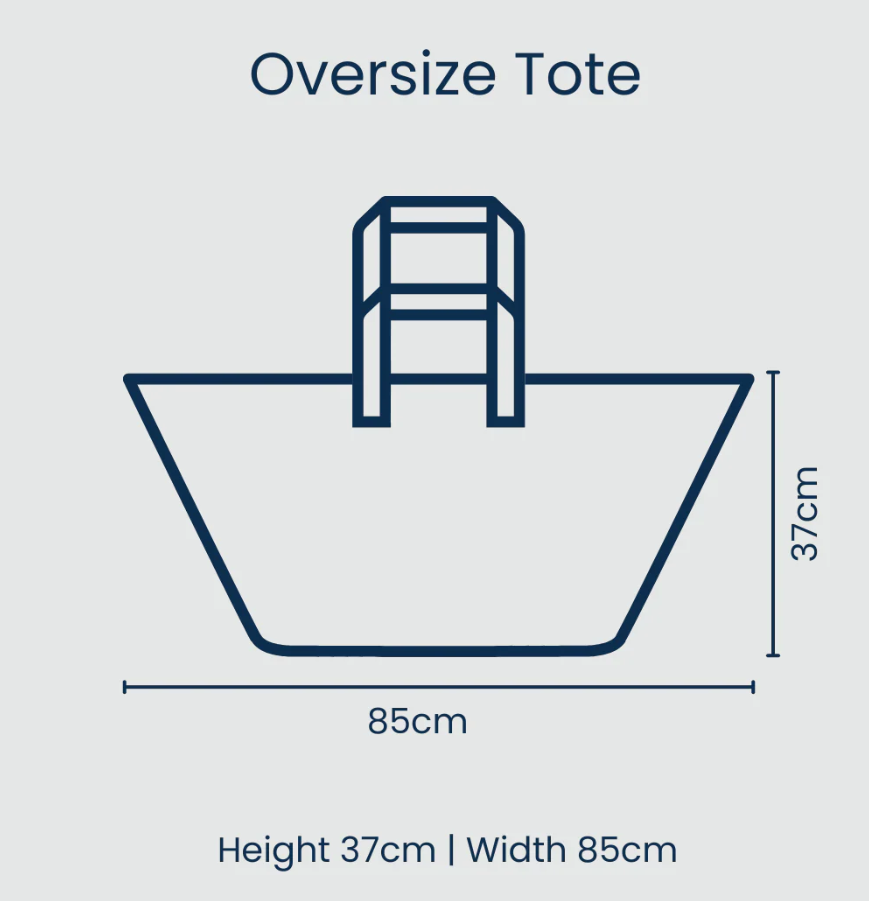 Oversized Tote - Blue Palm