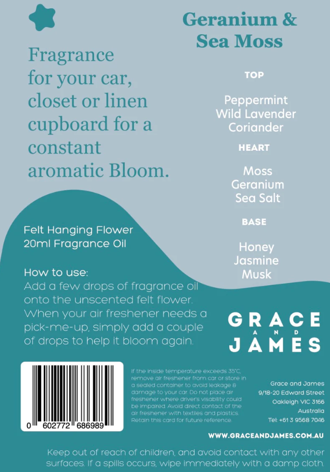 Bloom Air Freshener - Geranium & Sea Moss