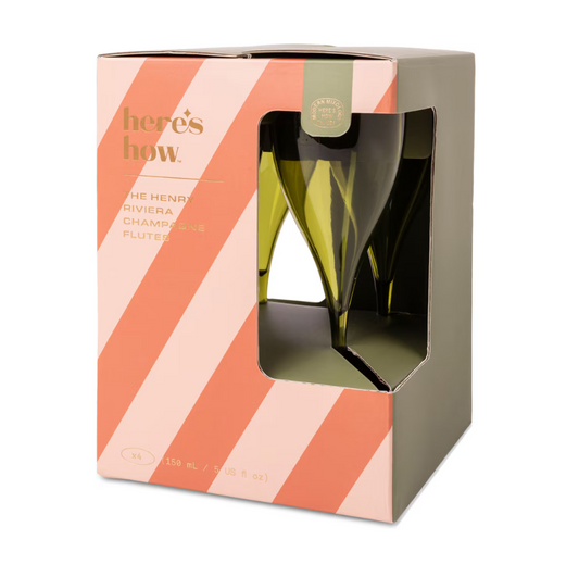 Olive Champagne Glasses Set of 4