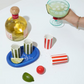 Ceramic Shot Glass Set w/ Tray & Salt Shaker