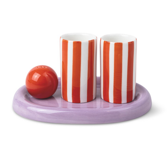 Ceramic Shot Glass Set w/ Tray & Salt Shaker
